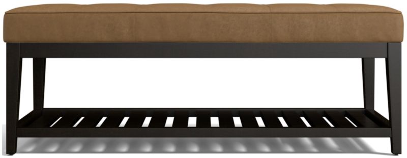 Nash Leather Small Tufted Bench with Slats - image 0 of 7