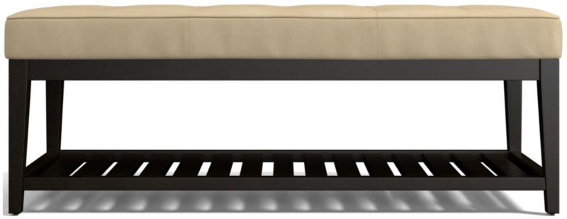 Nash Leather Small Tufted Bench with Slats - image 0 of 7