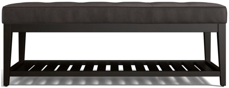 Nash Leather Small Tufted Bench with Slats - image 0 of 7