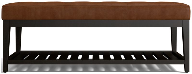 Nash Leather Small Tufted Bench with Slats - image 0 of 7