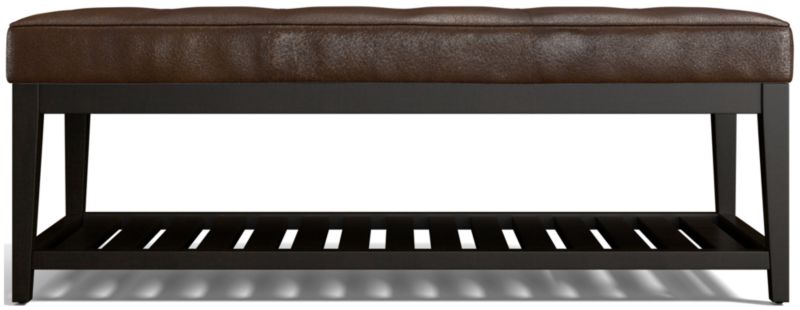 Nash Leather Small Tufted Bench with Slats - image 0 of 7