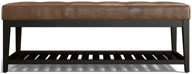 Nash Leather Small Tufted Bench with Slats - image 0 of 7