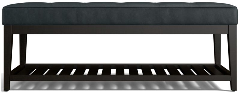 Nash Leather Small Tufted Bench with Slats - image 0 of 7