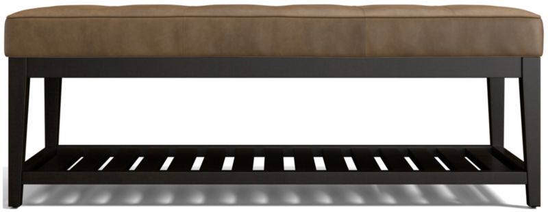 Nash Leather Small Tufted Bench with Slats - image 0 of 7