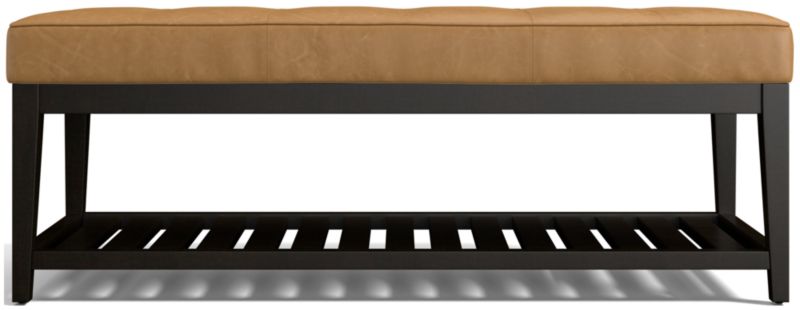 Nash Leather Small Tufted Bench with Slats - image 0 of 7