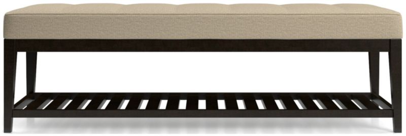 Nash Large Tufted Bench with Slats - image 0 of 6