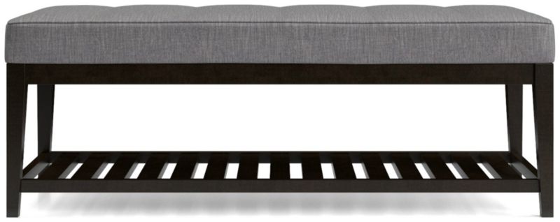 Nash Small Tufted Bench with Slats - image 0 of 6