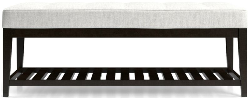 Nash Small Tufted Bench with Slats - image 0 of 6