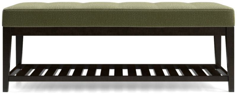 Nash Small Tufted Bench with Slats - image 0 of 6