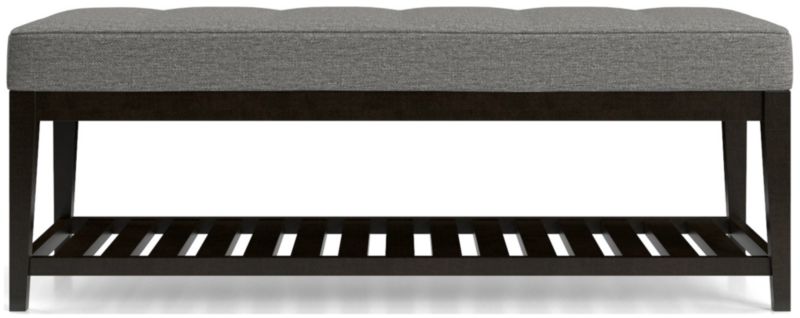 Nash Small Tufted Bench with Slats - image 0 of 6