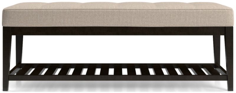 Nash Small Tufted Bench with Slats - image 0 of 6