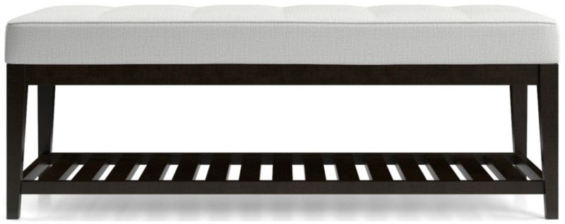 Nash Small Tufted Bench with Slats - image 0 of 6