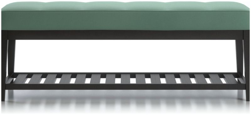 Nash Small Tufted Bench with Slats - image 0 of 6