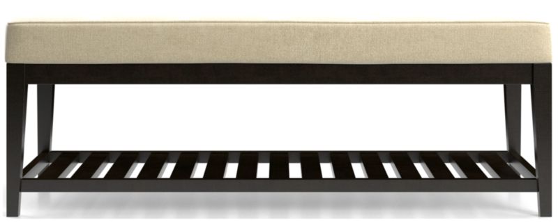 Nash Small Tufted Bench with Slats - image 0 of 6