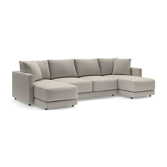 Gather Deep 3-Piece Double Chaise Sectional Sofa