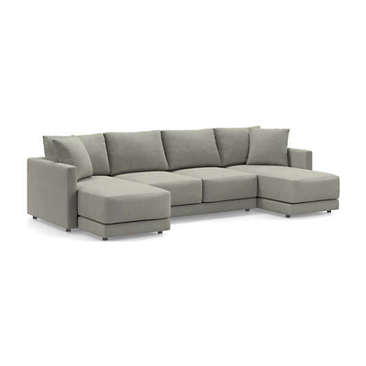 Gather Deep 3-Piece Double Chaise Sectional Sofa