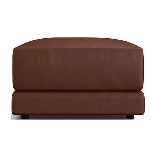 Gather Deep Leather Ottoman