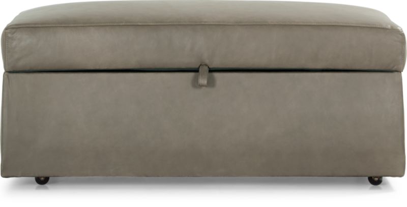 Gather Deep Leather Storage Ottoman - image 0 of 9