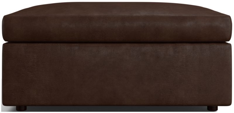 Gather Deep Leather Storage Ottoman - image 0 of 9