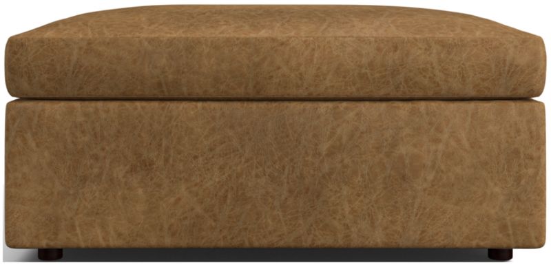 Gather Deep Leather Storage Ottoman - image 0 of 9