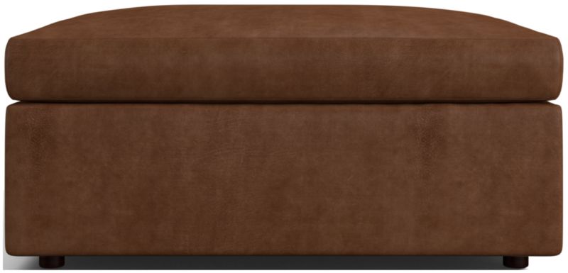 Gather Deep Leather Storage Ottoman - image 0 of 9