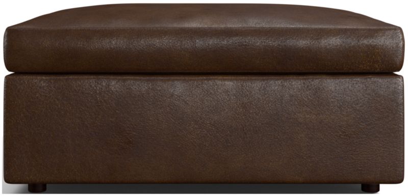 Gather Deep Leather Storage Ottoman - image 0 of 9