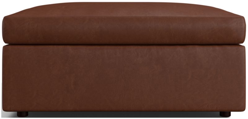 Gather Deep Leather Storage Ottoman - image 0 of 9