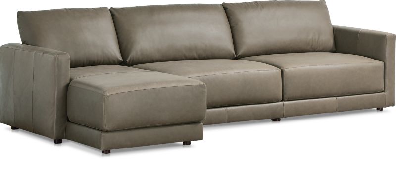 Gather Deep Leather 2-Piece Sectional Sofa - image 0 of 9