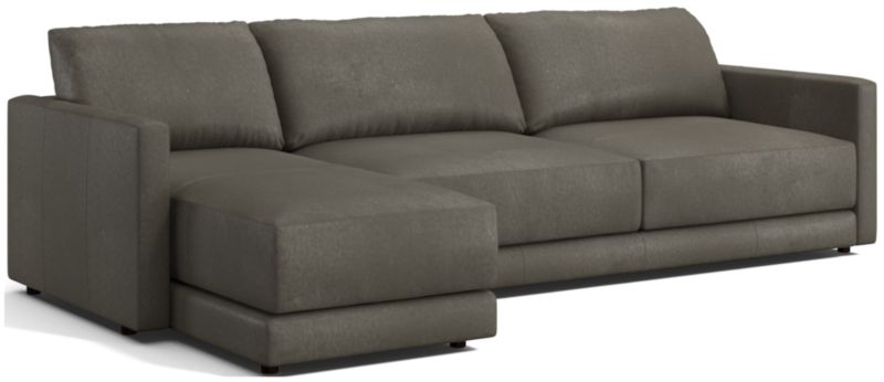 Gather Deep Leather 2-Piece Sectional Sofa - image 0 of 10