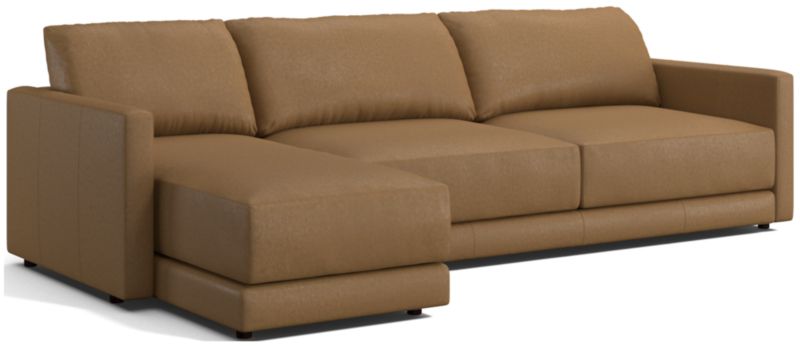 Gather Deep Leather 2-Piece Sectional Sofa - image 0 of 10