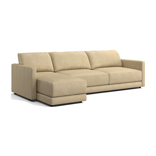 Gather Deep Leather 2-Piece Sectional Sofa