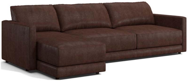 Gather Deep Leather 2-Piece Sectional Sofa - image 0 of 9