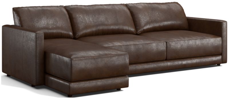 Gather Deep Leather 2-Piece Sectional Sofa - image 0 of 9