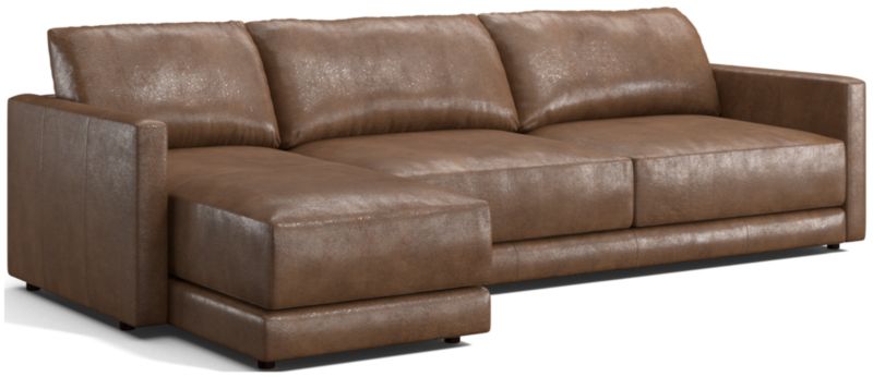 Gather Deep Leather 2-Piece Sectional Sofa - image 0 of 9