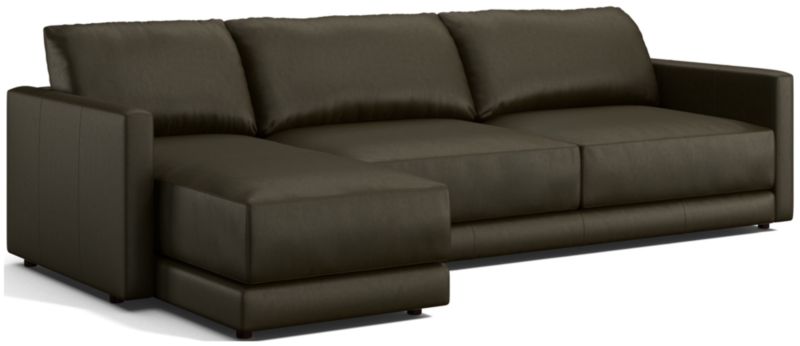 Gather Deep Leather 2-Piece Sectional Sofa - image 0 of 9