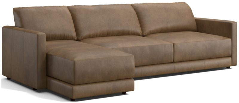 Gather Deep Leather 2-Piece Sectional Sofa - image 0 of 9