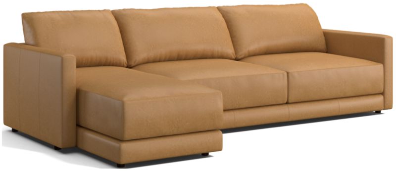 Gather Deep Leather 2-Piece Sectional Sofa - image 0 of 10