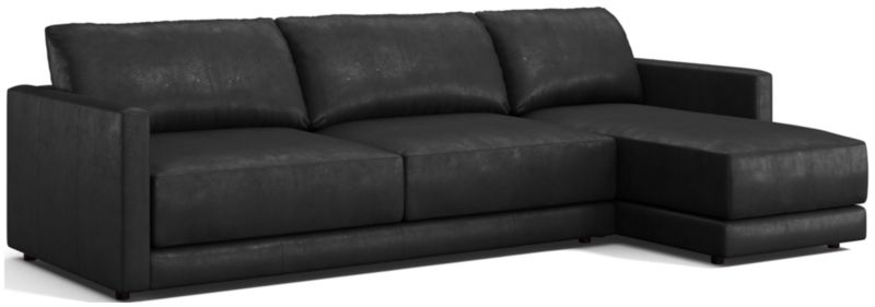 Gather Deep Leather 2-piece Sectional Sofa: Left Arm Sofa, Right Arm Chaise - image 0 of 9