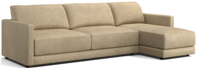 Gather Deep Leather 2-piece Sectional Sofa: Left Arm Sofa, Right Arm Chaise - image 0 of 9