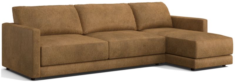 Gather Deep Leather 2-piece Sectional Sofa: Left Arm Sofa, Right Arm Chaise - image 0 of 9