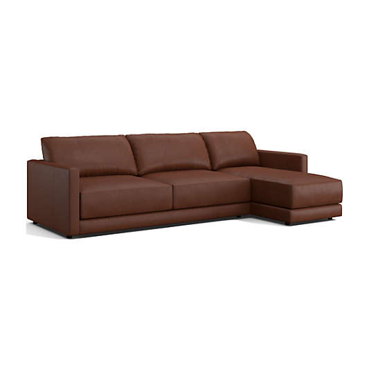 Gather Deep Leather 2-Piece Sectional Sofa
