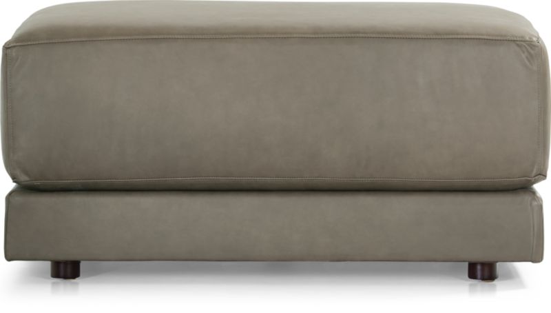 Gather Deep Leather Cocktail Ottoman - image 0 of 7