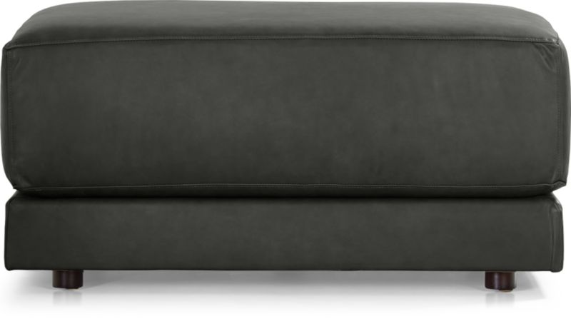 Gather Deep Leather Cocktail Ottoman - image 0 of 7