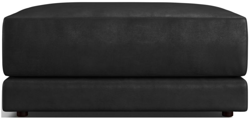 Gather Deep Leather Cocktail Ottoman - image 0 of 7