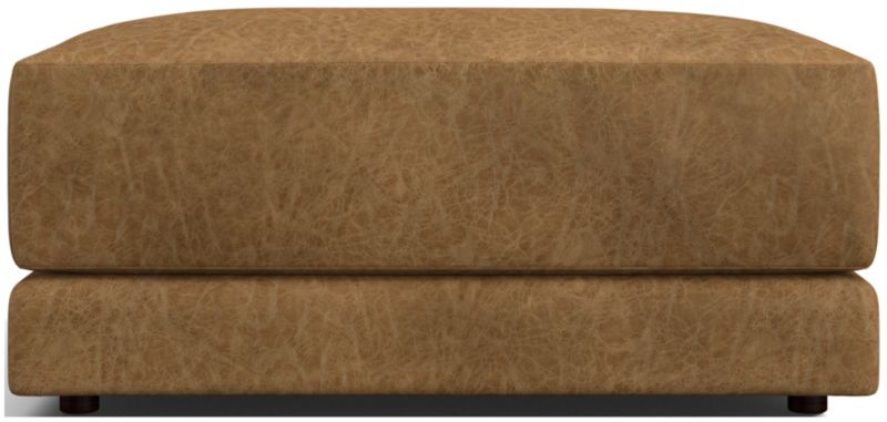 Gather Deep Leather Cocktail Ottoman - image 0 of 7