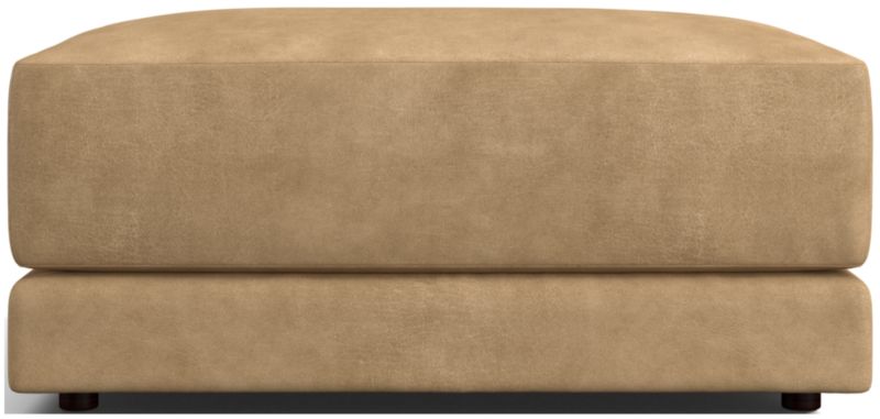 Gather Deep Leather Cocktail Ottoman - image 0 of 7