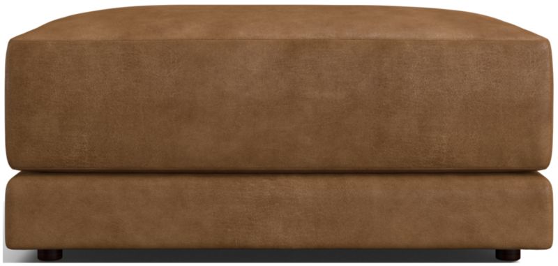 Gather Deep Leather Cocktail Ottoman - image 0 of 7