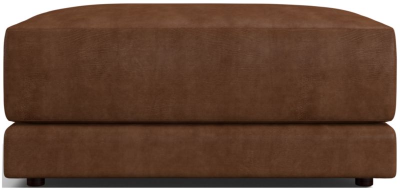 Gather Deep Leather Cocktail Ottoman - image 0 of 7