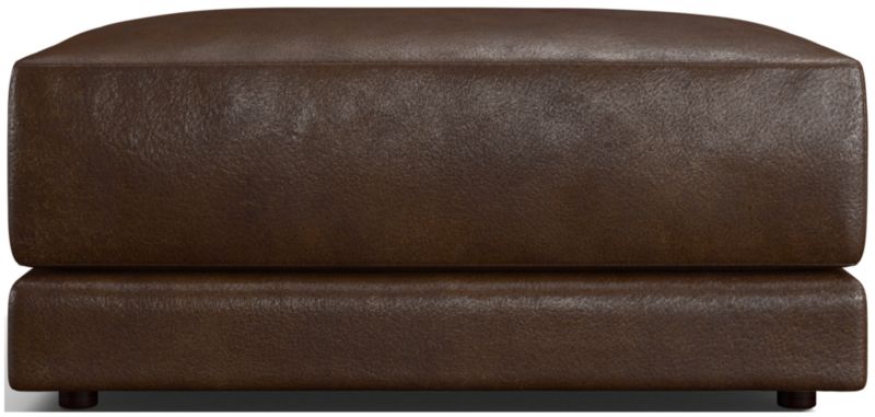 Gather Deep Leather Cocktail Ottoman - image 0 of 7