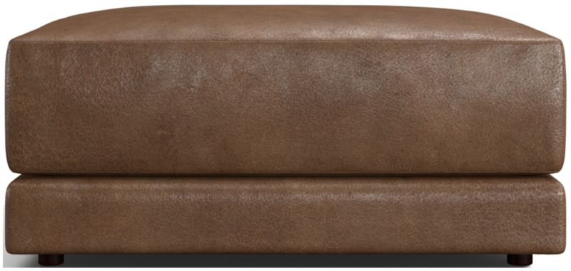 Gather Deep Leather Cocktail Ottoman - image 0 of 7